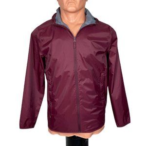 Timberland Men's Wind Waterproof Zip Jacket Raincoat Red Long Sleeve